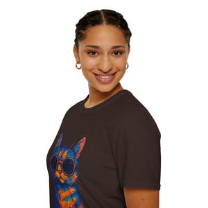 Colorful Cat Sunglasses T-Shirt: Unisex Summer Top