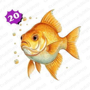20 Fish Printable Images Bundle Ocean Sea Life Clipart Digital Art Set 12x12 JPG Files Underwater Wall Decor Instant Download Prints