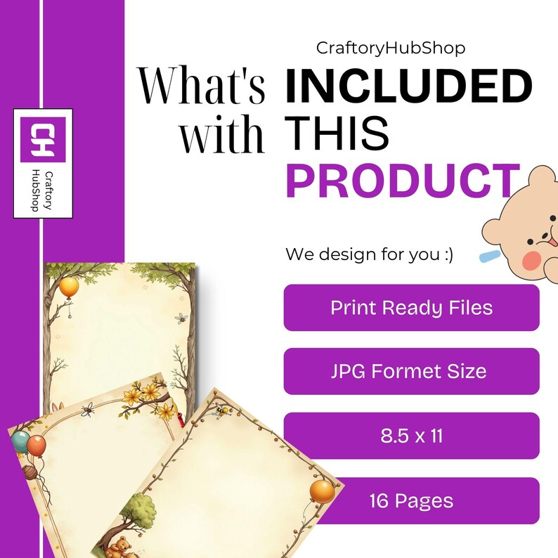 16 Winnie the Pooh Junk Journal Pages Printable Set 8.5x11 JPG Files ...