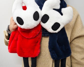 Handmade HollowKnight Silksong Hornet and Knight imitation rabbit fur Scarf, Length 100cm/150cm