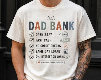 Custom Funny Dad Shirt, Dad Bank Shirt, Fathers Day Shirt, Dad Gift Funny, Dad Joke Shirt, Gift For Dad From Kids, New Dad Shirt