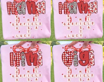 Personalized Mama Gigi Nana Crossword Valentine Png, Nana Grandma Valentine With Kids name Png, Grandkids Png, Sublimation File