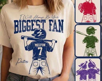 Custom Name and Number Baseball Mama Png, I'll Always Be Your Biggest Fan, Baseball Mom Png, Girly Baseball Png, Baseball Family Png