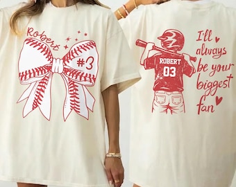 Custom Name and Number Baseball Mama Png, I'll Always Be Your Biggest Fan, Baseball Mom Png, Girly Baseball Png, Baseball Family Png