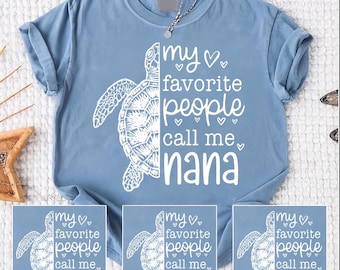 Personalized My Favorite People Call Me Grandma Vintage Turtle Png, Custom Kids Names Nana Mimi Gigi Png , Mother's Day Gift For Mom Png