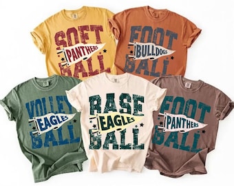 Custom School Mascot Football Baseball Retro Design PNG, Custom School Sports PNG, Custom Mascot PNG, Personalized Football Png