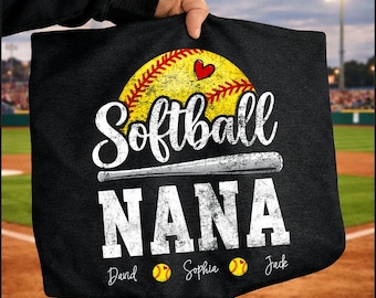 Custom Softball Nana Png, Softball Mama Png, Custom Name Softball Player, Custom Softball Family Png, Digital File