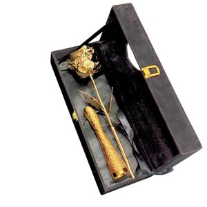 24k echtes Gold getaucht Rose mit Vase & schwarzer Geschenkbox