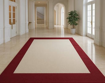 Minimalistischer Teppich 200x300, Handgetufteter Teppich aus Neuseeland Wolle, Raumteppich