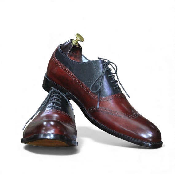 burgundy color dress shoes Men's Burgundy Cap Toe Lace-Up Dress Shoes main image 0