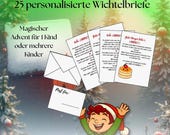 Personalisierte Wichtelbriefe Weihnachten für Kinder | 25 Tage magische Wichtel Post zum Ausdrucken | Mitmach Aktionen PDF Download Set