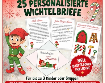 25 personalisierte Wichtelbriefe zum Ausdrucken – mit Namen, Bastelbogen und Kuvert