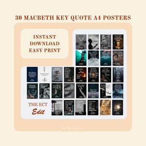 Macbeth Quote Posters: GCSE English Literature - 30 Printable Key Quotes (PDF Download)
