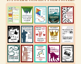 Power and Conflict Poetry Posters, English GCSE Revision (PDF Download)
