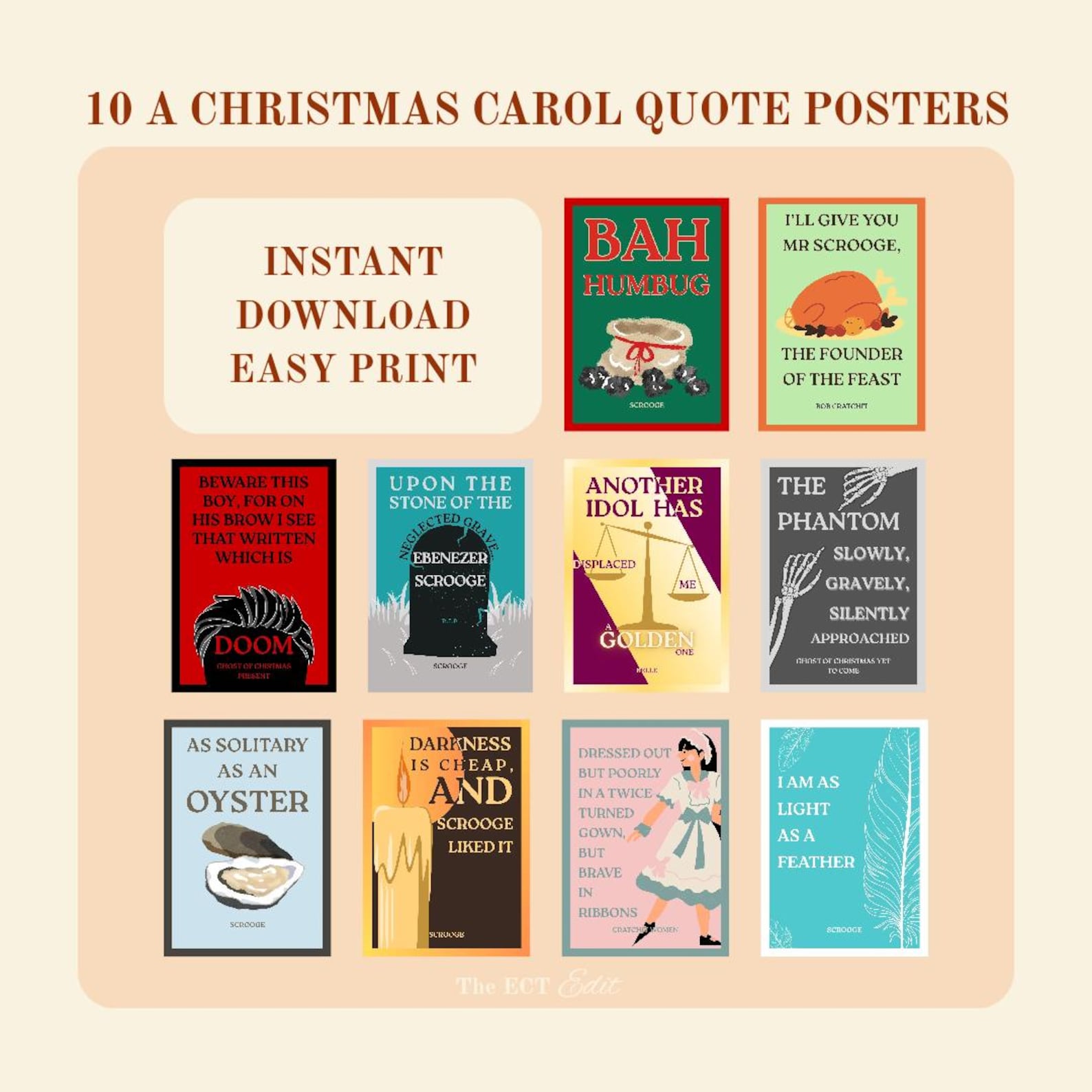 A Christmas Carol Key Quote Posters Preview