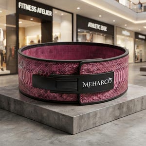 Python Embossed Leather Weightlifting Belt, Gym Lever Belt, Powerlifting Belt, Fitness Belt, Custom Gym Belt. image 2