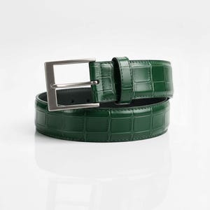 Ambos Leather crocodile belt
