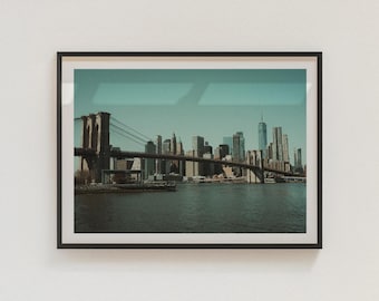 Manhattan Skyline Photo Print, Brooklyn View, NYC Urban Wall Art