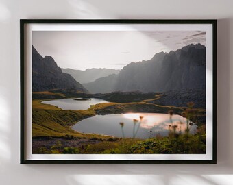 Laghi dei Piani Print, Dolomites Photography, Alpine Lake Art