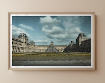 Paris Louvre Museum Print, Urban Photography, Minimalist Decor