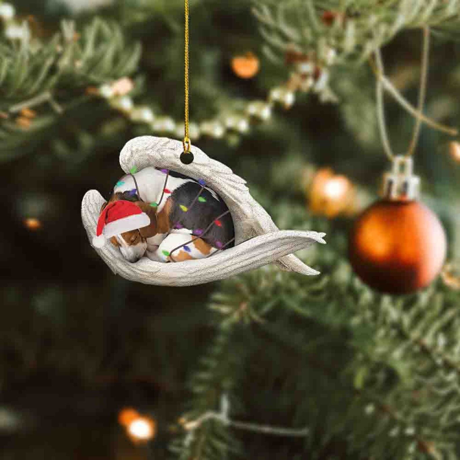 Beagle Sleeping in Angel Christmas Ornament Love Beagle Dog Etsy UK