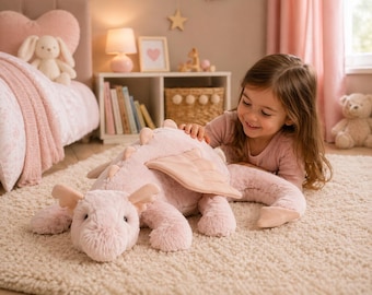 Lindo peluche de dragón volador: almohada de peluche suave, muñeco de dragón kawaii, regalo para niños, decoración de habitación, peluche de 50 cm