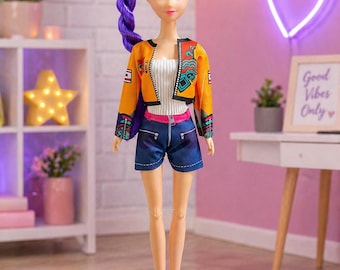 Purple Hair Fashion Doll | Trendy Outfit, Braided Style Toy (Ages 3+)