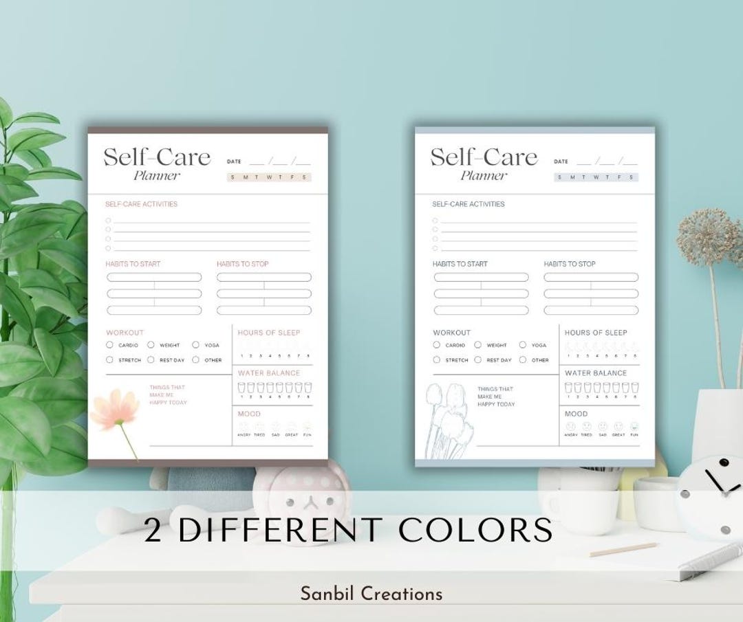 Minimal Self-care Planner Printable | Daily & Weekly Wellness Journal ...