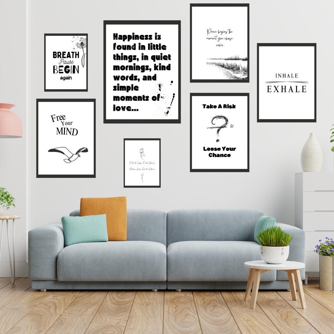 Black and White Quote Posters | Minimalist Home, Office Decor ...