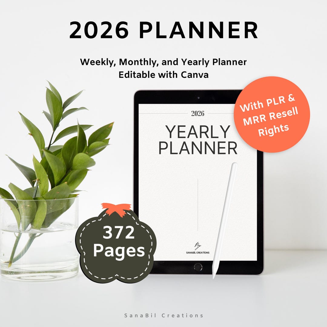 2026 Digital Planner Bundle - Yearly, Monthly and Weekly Calendar With ...