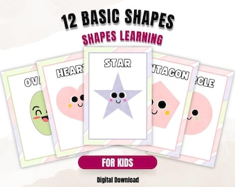 Shapes learning Poster Set | Preschool & Toddler Learning Chart | Educational Classroom Decor