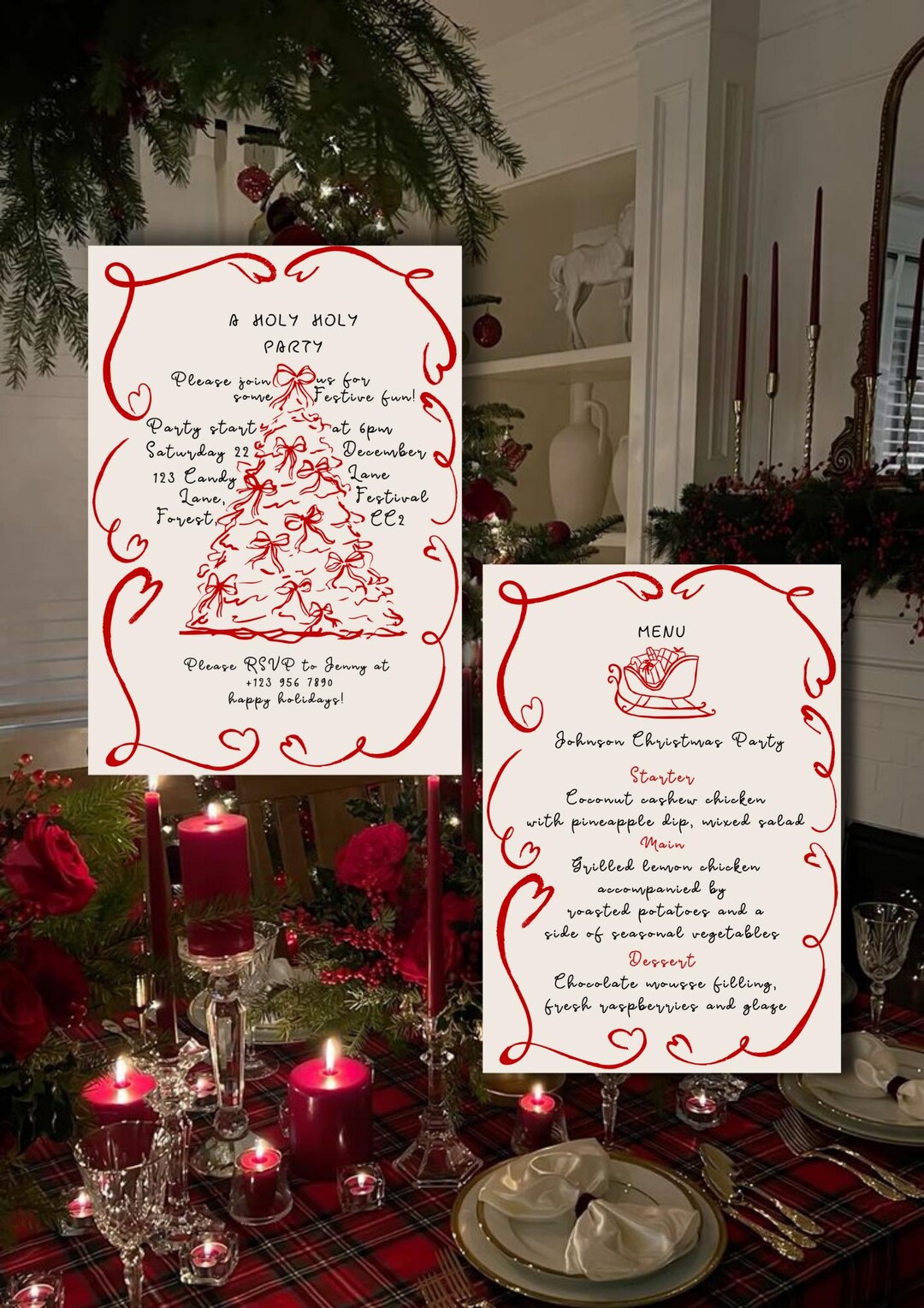 Friendsmas Party Invitation Template Whimsical Festive Holiday