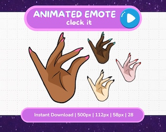 Animated Clock It Meme Emote | Tap Fingers Twitch Emote for Streamers & Discord