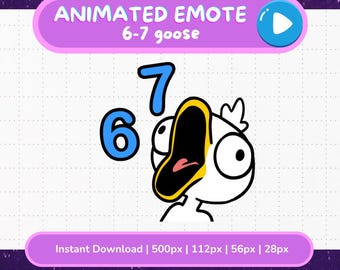 Animowana emotka Six Seven Silly Goose | Naklejka GIF z memem 6 7 dla streamerów Twitcha i Discorda