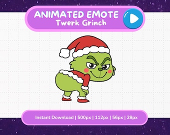 Animated Twerk Grinch Emote for Twitch and Discord Christmas Stream Overlay