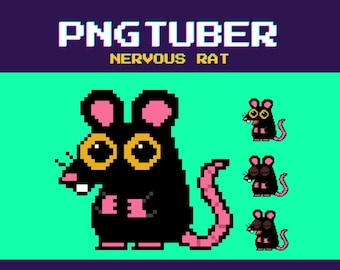 Animowany model nerwowego szczura PNGTuber, mini plik Veadotube, Twitch YouTube Discord OBS