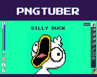 Animowany model Pixel Silly Goose PNGTuber, mini plik Veadotube, Twitch YouTube Discord OBS