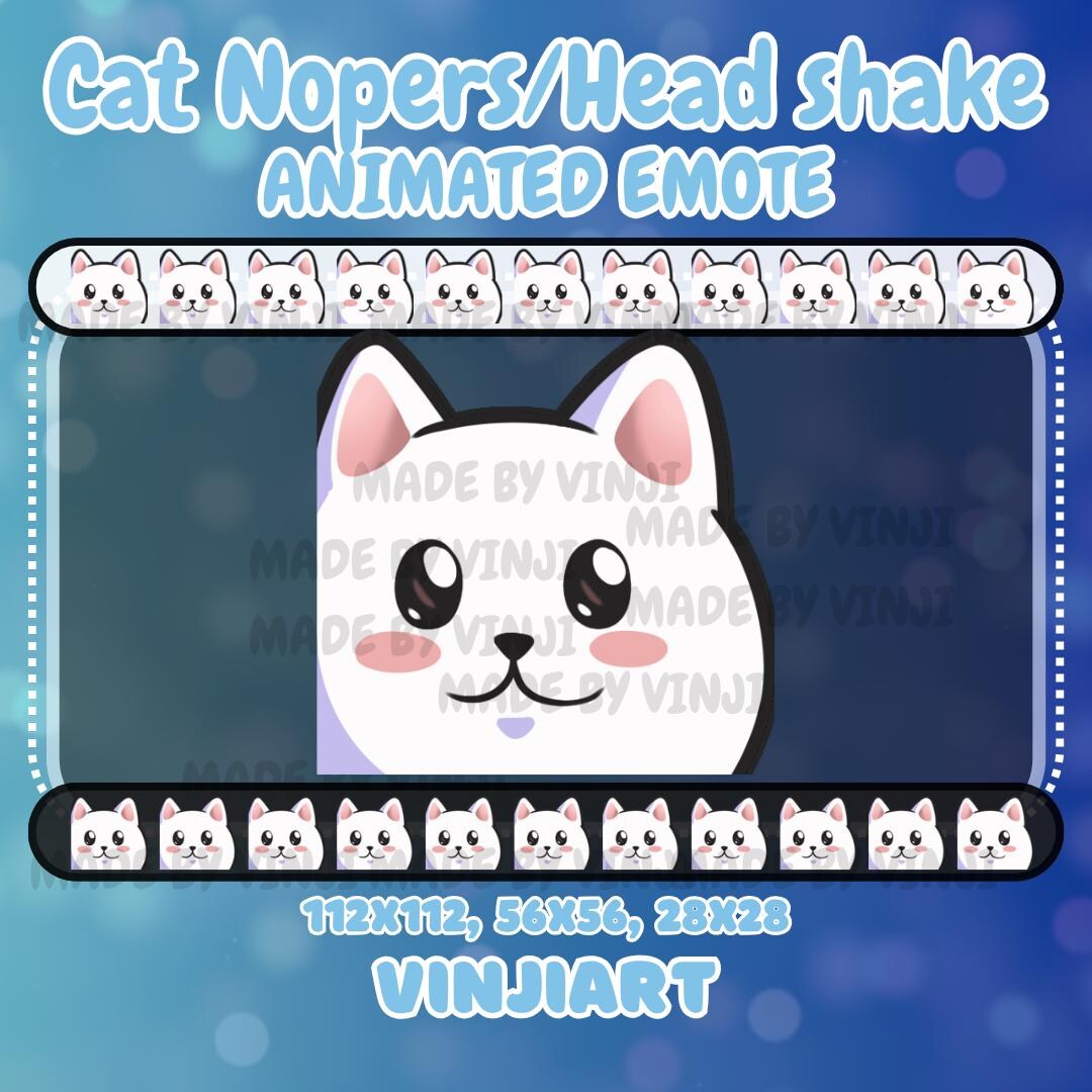 Nopers Cat Nopers / Head Shake ANIMATED EMOTE: Digital Download Gif Twitch ...