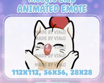 Clapping Moogle Final Fantasy Animated Emote For Twitch, Discord, Youtube (Digital Download)
