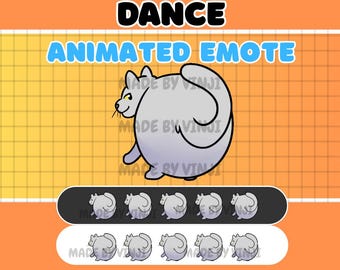 Dancing White Cat Animated Emote: Twitch/Discord/Kick (Digital Download)