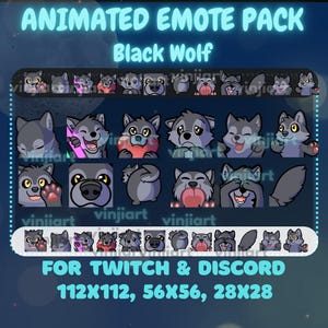 Animated Black Wolf Emote Pack