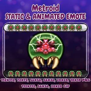 Metroid Animerad & Statisk Emote, Kanalpoäng, Bitpoäng, Sub Badge: Twitch, Discord, YouTube (Digital Nedladdning)