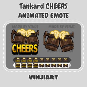 Tankard CHEERS Animerad och PNG-emote för Twitch/Discord (digital nedladdning)