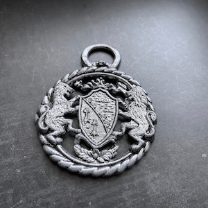 Large 2 inch Coat of Arms Pendant - Rampant Lion Medal or Pendant