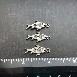 One (1) Sterling Silver Fish charm or pendant