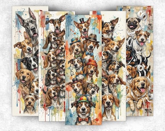 Crazy Dog Bookmark, Dogs Bookmarks V1, Bookmark Dog, Printable Bookmark, Book Lovers Gift, Library Bookmarks, Png Bookmarks, Book Marks Sets