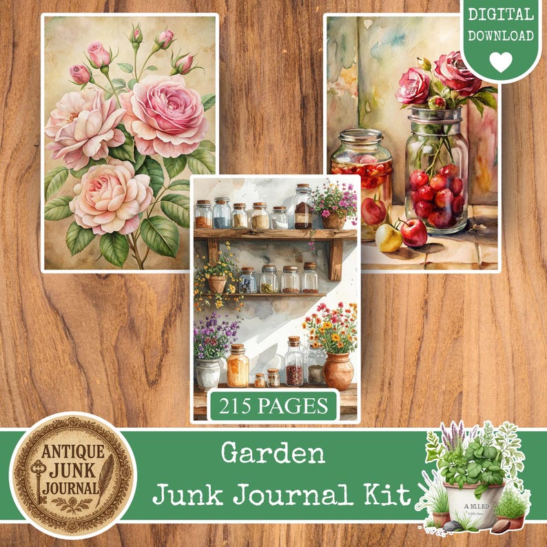 Garden Junk Journal, Garden Journal Downloadable, Junk Journal Supplies ...