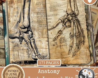 Anatomy Of Madness, Gothic Junk Journal Kits, Psychiatric Ephemera, Dark Medical Collage Sheets, Gothic Journal Kit, Skull Ephemera
