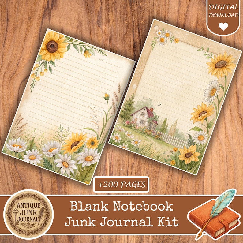 Blank Notebook Junk Journal, Junk Journal Supplies, Junk Journal Kits ...