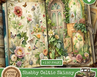 Zestawy do dziennika w stylu shabby chic, papiery do dziennika w stylu shabby chic, dzienniki w stylu shabby chic, zestawy do dziennika w stylu shabby chic, akcesoria do dziennika w stylu shabby chic, zielony